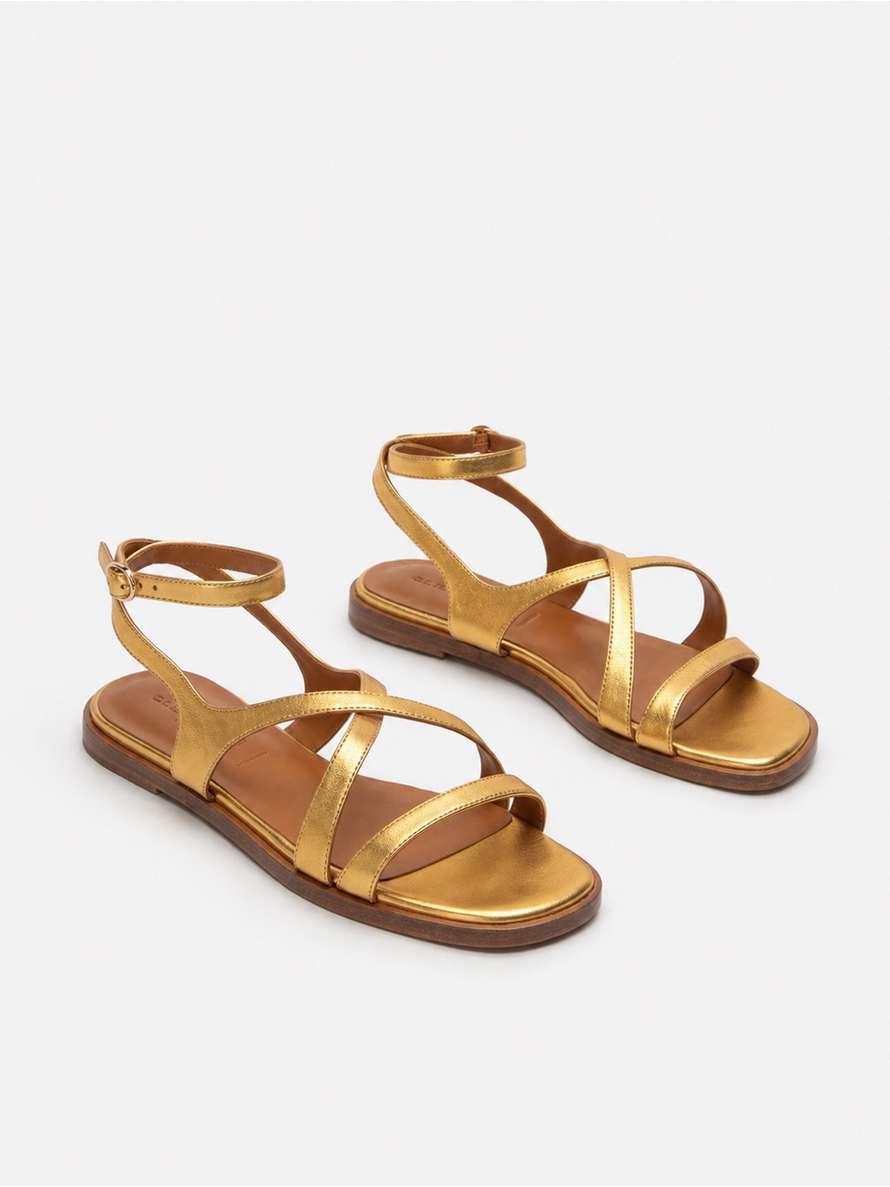 Clergerie Iluvia Metallic Gold Leather Sandals
